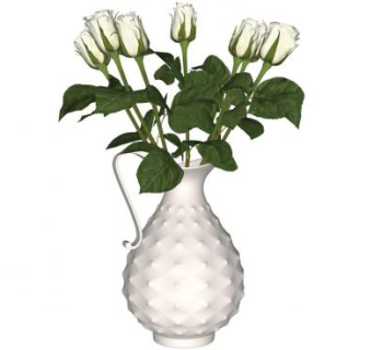 欧式单耳陶艺花瓶家居摆件SU模型下载_sketchup草图大师SKP模型