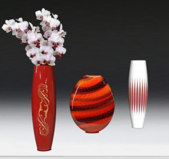 新中式彩釉花瓶摆件SU模型下载_sketchup草图大师SKP模型