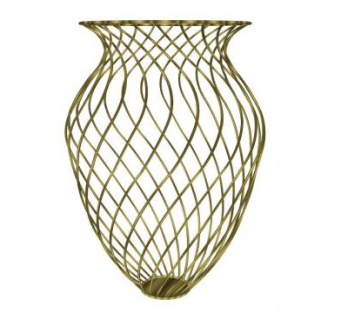 金属铁艺螺旋花瓶摆件SU模型下载_sketchup草图大师SKP模型