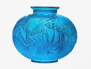 蓝色雕刻陶瓷花瓶平面SU模型下载_sketchup草图大师SKP模型