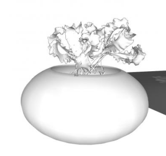圆形装饰花瓶花卉SU模型下载_sketchup草图大师SKP模型