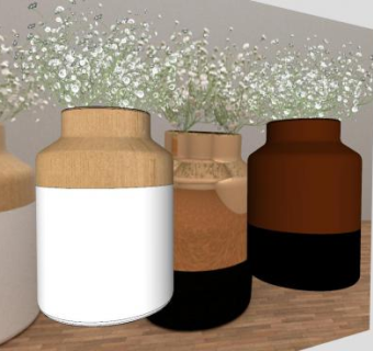 北欧风格简约装饰花瓶SU模型下载_sketchup草图大师SKP模型
