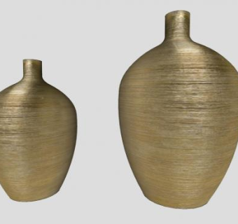金属色装饰花瓶SU模型下载_sketchup草图大师SKP模型