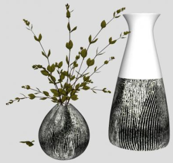 文艺工艺品陶瓷花瓶SU模型下载_sketchup草图大师SKP模型