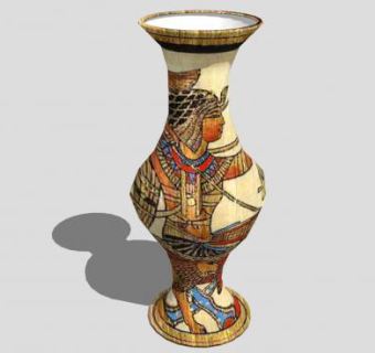 埃及风格落地花瓶SU模型下载_sketchup草图大师SKP模型