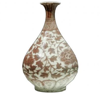 中式瓷器摆件玉壶春瓶SU模型下载_sketchup草图大师SKP模型