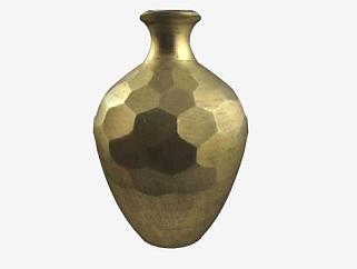 现代花瓶金属色外观器皿SU模型下载_sketchup草图大师SKP模型