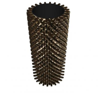 铆钉铜装饰花瓶SU模型下载_sketchup草图大师SKP模型