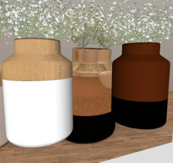 现代小清新装饰花瓶SU模型下载_sketchup草图大师SKP模型