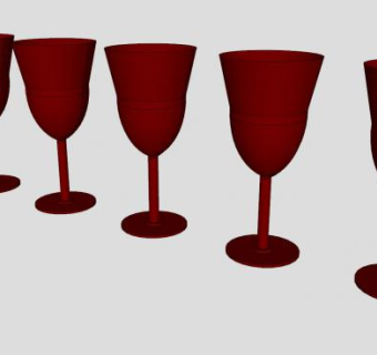 红色装饰高脚杯SU模型下载_sketchup草图大师SKP模型