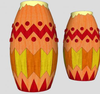 非洲鼓乐器SU模型下载_sketchup草图大师SKP模型