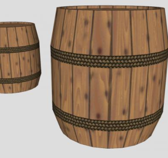 麻绳编织橡木桶SU模型下载_sketchup草图大师SKP模型