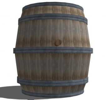 古老橡木桶酒水容器SU模型下载_sketchup草图大师SKP模型