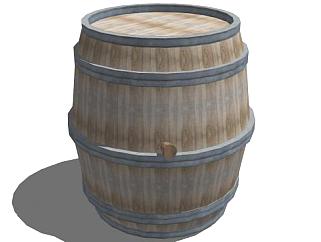 酒窖酒桶<em>容器</em>SU模型下载_sketchup草图大师SKP模型