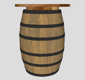 酒水容器储存木桶SU模型下载_sketchup草图大师SKP模型