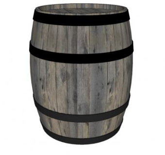 老式实木储存酒水木桶SU模型下载_sketchup草图大师SKP模型