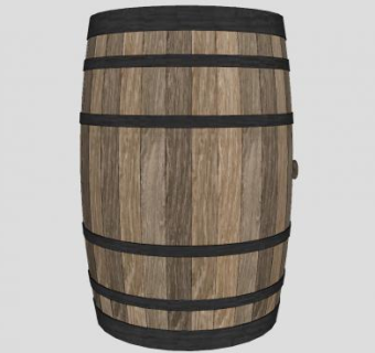 葡萄酒实木桶SU模型下载_sketchup草图大师SKP模型