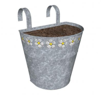 挂金属花盆盆栽SU模型下载_sketchup草图大师SKP模型