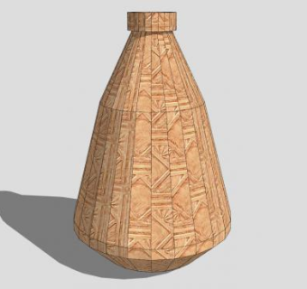 艺术雕刻石罐摆件SU模型下载_sketchup草图大师SKP模型