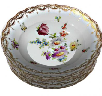 一套6个圣彼得堡收藏品的梅森瓷盘SU模型下载_sketchup草图大师SKP模型