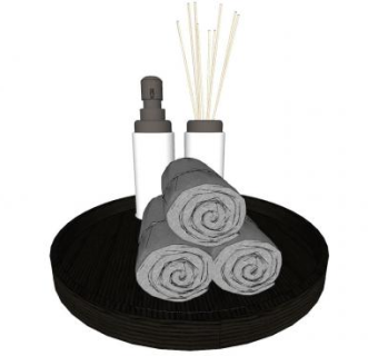 浴室托盘毛巾洗手液SU模型下载_sketchup草图大师SKP模型