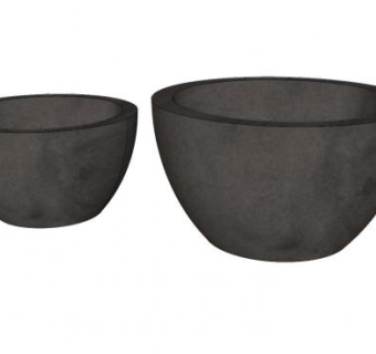 石制石缸SU模型下载_sketchup草图大师SKP模型