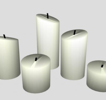 白色蜡烛室内摆件SU模型下载_sketchup草图大师SKP模型
