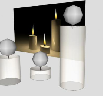 蜡烛和烛光SU模型下载_sketchup草图大师SKP模型