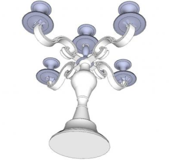 欧式金属烛台SU模型下载_sketchup草图大师SKP模型