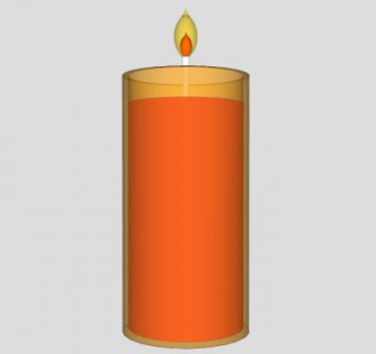 燃烧的红色蜡烛SU模型下载_sketchup草图大师SKP模型