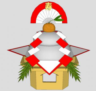 日本新年装饰SU模型下载_sketchup草图大师SKP模型