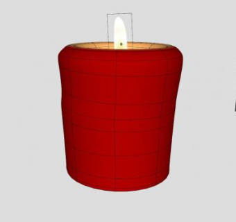 燃烧着的红色蜡烛SU模型下载_sketchup草图大师SKP模型
