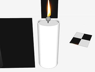 白色蜡烛摆件SU模型下载_sketchup草图大师SKP模型