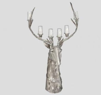 金属驯鹿烛台装饰SU模型下载_sketchup草图大师SKP模型