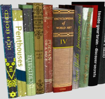 混合分类外籍书籍SU模型下载_sketchup草图大师SKP模型