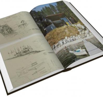 打开的书籍SU模型下载_sketchup草图大师SKP模型