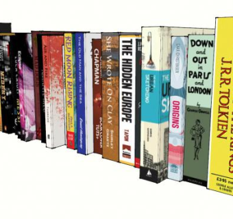 外语书籍摆放SU模型下载_sketchup草图大师SKP模型