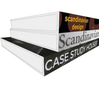 现代摆放英文书籍SU模型下载_sketchup草图大师SKP模型