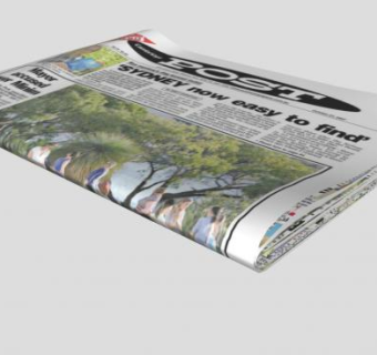 折叠的新闻报纸SU模型下载_sketchup草图大师SKP模型