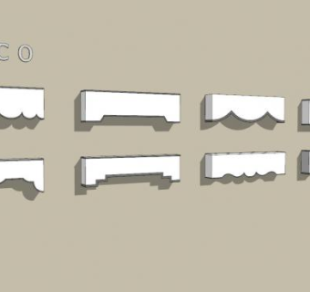 窗檐板系列设计SU模型下载_sketchup草图大师SKP模型