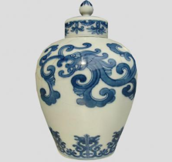 中式古瓷瓶器皿SU模型下载_sketchup草图大师SKP模型