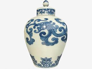 中式古瓷瓶器皿SU模型下载_sketchup草图大师SKP模型