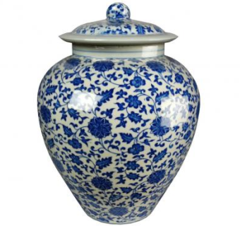 青花瓷印花瓷瓶器皿SU模型下载_sketchup草图大师SKP模型