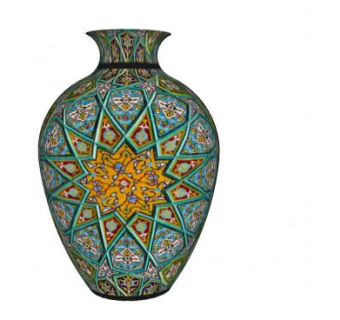 现代客厅装饰彩瓷花瓶SU模型下载_sketchup草图大师SKP模型