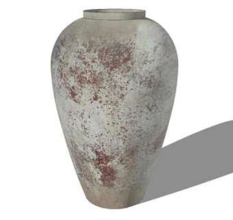 落地复古陶瓷花瓶SU模型下载_sketchup草图大师SKP模型