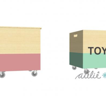 储存玩具的移动木箱SU模型下载_sketchup草图大师SKP模型