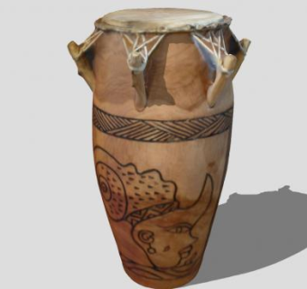 非洲加纳的手工制作手鼓SU模型下载_sketchup草图大师SKP模型