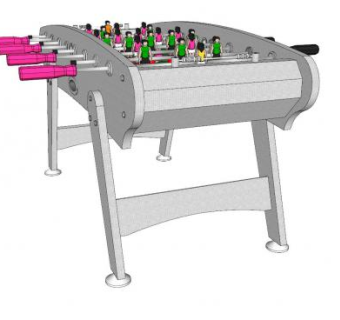 踢球女子对男子银牌玩具机SU模型下载_sketchup草图大师SKP模型