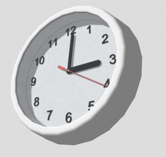 现代时尚白色客厅圆形挂钟SU模型下载_sketchup草图大师SKP模型