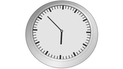 现代空白简约挂钟SU模型下载_sketchup草图大师SKP模型